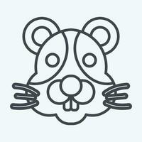 Icon Hamster. related to Animal symbol. line style. simple design editable. simple illustration vector