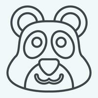 Icon Panda. related to Animal symbol. line style. simple design editable. simple illustration vector