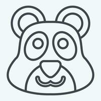 Icon Panda. related to Animal symbol. line style. simple design editable. simple illustration vector