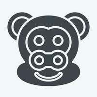 Icon Monkey. related to Animal symbol. glyph style. simple design editable. simple illustration vector