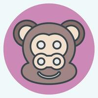 Icon Monkey. related to Animal symbol. color mate style. simple design editable. simple illustration vector