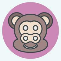 Icon Monkey. related to Animal symbol. color mate style. simple design editable. simple illustration vector