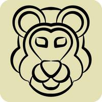 Icon Lion. related to Animal symbol. hand drawn style. simple design editable. simple illustration vector