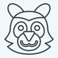 Icon Raccoon. related to Animal symbol. line style. simple design editable. simple illustration vector