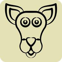Icon Kangaroo. related to Animal symbol. hand drawn style. simple design editable. simple illustration vector