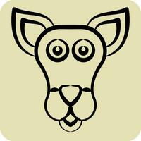 Icon Kangaroo. related to Animal symbol. hand drawn style. simple design editable. simple illustration vector