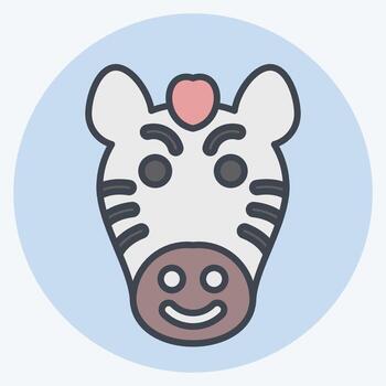 Icon Zebra. related to Animal symbol. color mate style. simple design editable. simple illustration vector