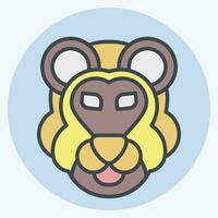 Icon Lion. related to Animal symbol. color mate style. simple design editable. simple illustration vector