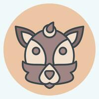 Icon Fox. related to Animal symbol. color mate style. simple design editable. simple illustration vector