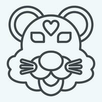 Icon Tiger. related to Animal symbol. line style. simple design editable. simple illustration vector