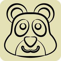 icono panda. relacionado a animal símbolo. mano dibujado estilo. sencillo diseño editable. sencillo ilustración vector