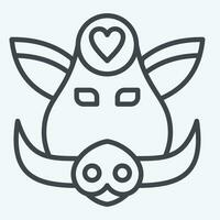 Icon Boar. related to Animal symbol. line style. simple design editable. simple illustration vector