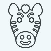 Icon Zebra. related to Animal symbol. line style. simple design editable. simple illustration vector