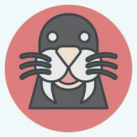 Icon Walrus. related to Animal symbol. color mate style. simple design editable. simple illustration vector