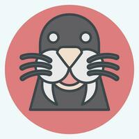 Icon Walrus. related to Animal symbol. color mate style. simple design editable. simple illustration vector