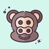 Icon Monkey. related to Animal symbol. MBE style. simple design editable. simple illustration vector