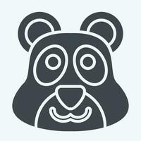 Icon Panda. related to Animal symbol. glyph style. simple design editable. simple illustration vector