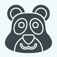 Icon Panda. related to Animal symbol. glyph style. simple design editable. simple illustration vector