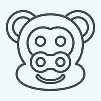 Icon Monkey. related to Animal symbol. line style. simple design editable. simple illustration vector