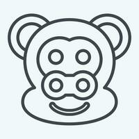 Icon Monkey. related to Animal symbol. line style. simple design editable. simple illustration vector