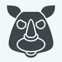 Icon Rhino. related to Animal symbol. glyph style. simple design editable. simple illustration vector