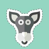 Sticker line cut Kangaroo. related to Animal symbol. simple design editable. simple illustration vector