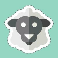 Sticker line cut Sheep. related to Animal symbol. simple design editable. simple illustration vector