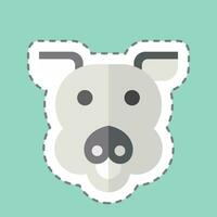 Sticker line cut Pig. related to Animal symbol. simple design editable. simple illustration vector