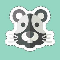 Sticker line cut Hamster. related to Animal symbol. simple design editable. simple illustration vector