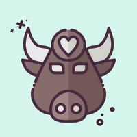 Icon Buffalo. related to Animal symbol. MBE style. simple design editable. simple illustration vector