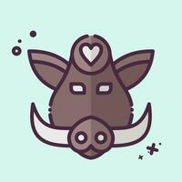 Icon Boar. related to Animal symbol. MBE style. simple design editable. simple illustration vector