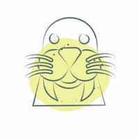 Icon Walrus. related to Animal symbol. Color Spot Style. simple design editable. simple illustration vector