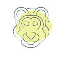 Icon Lion. related to Animal symbol. Color Spot Style. simple design editable. simple illustration vector