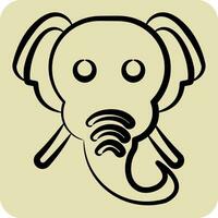 Icon Elephant. related to Animal symbol. hand drawn style. simple design editable. simple illustration vector