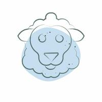 Icon Sheep. related to Animal symbol. Color Spot Style. simple design editable. simple illustration vector