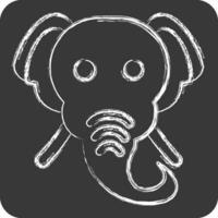 Icon Elephant. related to Animal symbol. chalk Style. simple design editable. simple illustration vector