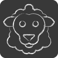 Icon Sheep. related to Animal symbol. chalk Style. simple design editable. simple illustration vector