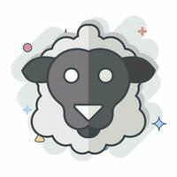 Icon Sheep. related to Animal symbol. comic style. simple design editable. simple illustration vector