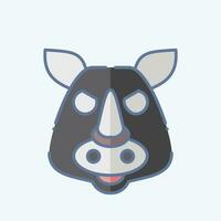 Icon Rhino. related to Animal symbol. doodle style. simple design editable. simple illustration vector