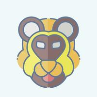 Icon Lion. related to Animal symbol. doodle style. simple design editable. simple illustration vector