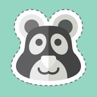 Sticker line cut Panda. related to Animal symbol. simple design editable. simple illustration vector