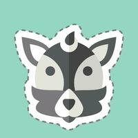 Sticker line cut Fox. related to Animal symbol. simple design editable. simple illustration vector