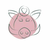 Icon Boar. related to Animal symbol. Color Spot Style. simple design editable. simple illustration vector