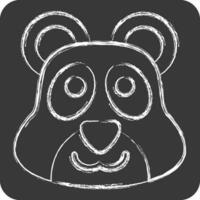 Icon Panda. related to Animal symbol. chalk Style. simple design editable. simple illustration vector