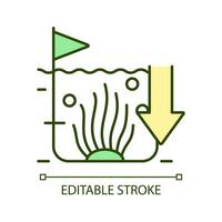 Algae RGB color icon. Algaculture production. Macroalgae farm. Growing seaweed. Marine ecosystem. Isolated vector illustration. Simple filled line drawing. Editable stroke