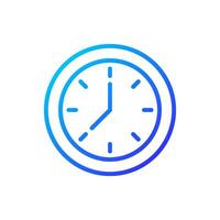 Time and clock pixel perfect gradient linear vector icons set. Daily schedule. Tracking deadlines. Working hours. Thin line contour symbol designs bundle. Isolated outline illustrations collection