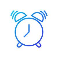 Ringing alarm clock pixel perfect gradient linear vector icon. Wake up time. Sleep schedule. Reminder tool. Thin line color symbol. Modern style pictogram. Vector isolated outline drawing