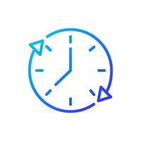 Time period pixel perfect gradient linear vector icon. Validity and expiration. Estimating duration. Task length. Thin line color symbol. Modern style pictogram. Vector isolated outline drawing