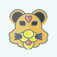 Icon Tiger. related to Animal symbol. doodle style. simple design editable. simple illustration vector