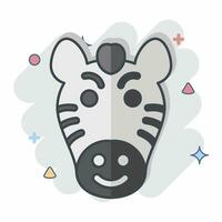 Icon Zebra. related to Animal symbol. comic style. simple design editable. simple illustration vector